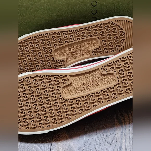 $750 Brand New Gucci Tennis 1977 Men Sneakers Black Web US 15.5 G 14.5 - Picture 8 of 12